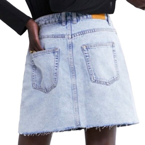 Zara Front Button Washed Denim Mini Skirt, Size S - Picture 15 of 15